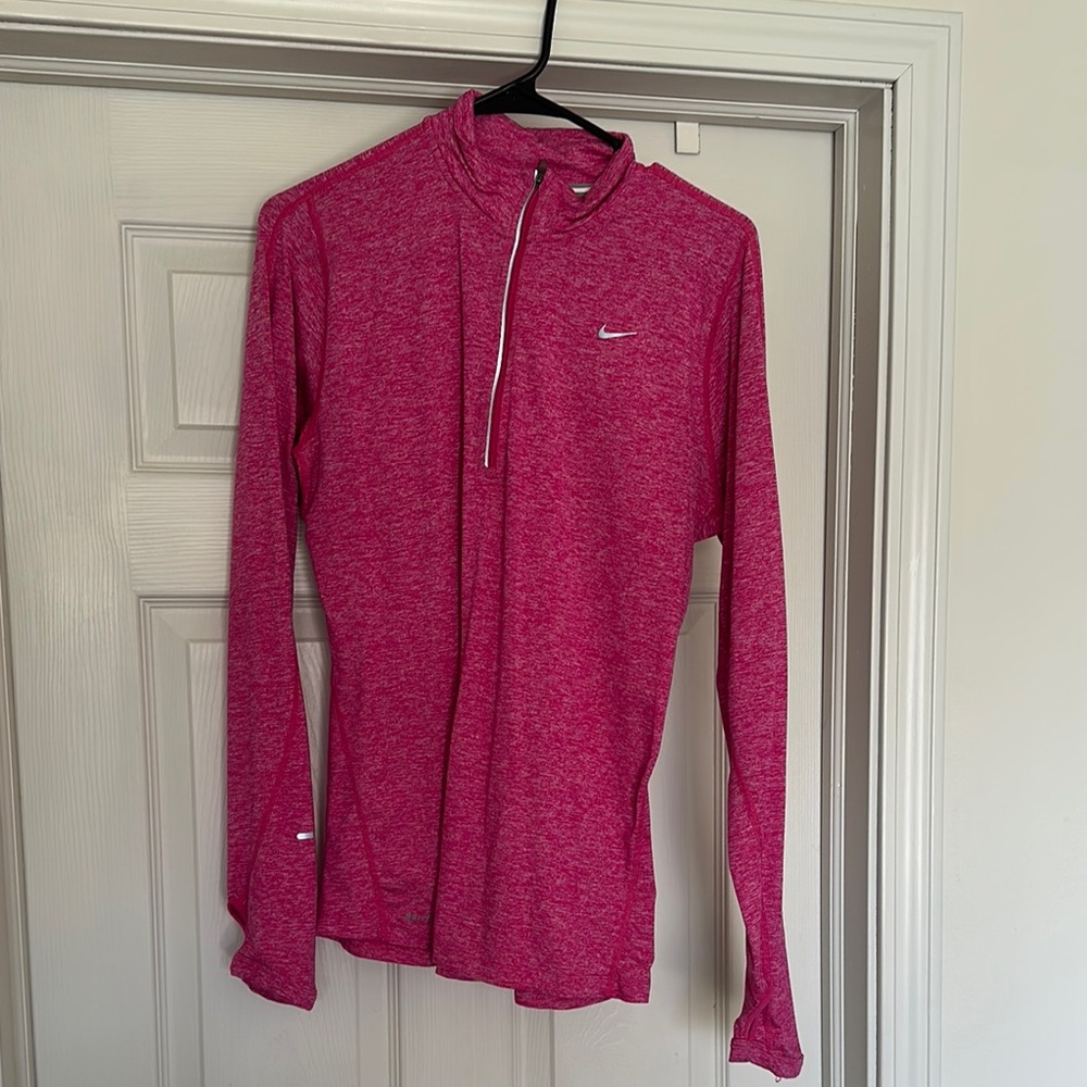 Nike Pink Fitted Long Sleeve Quarter-Zip